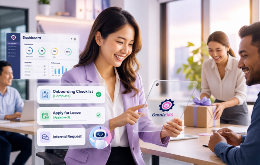 Employee Experience — professional working at laptop in modern office
